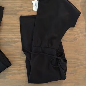 SPANX midi wrap dress black